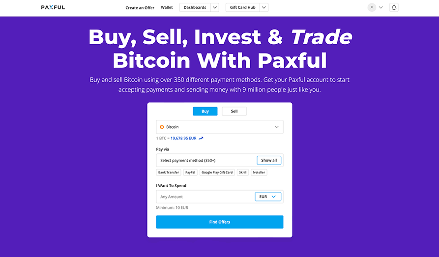 Screenshot from Paxful