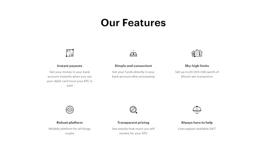 Paybis features