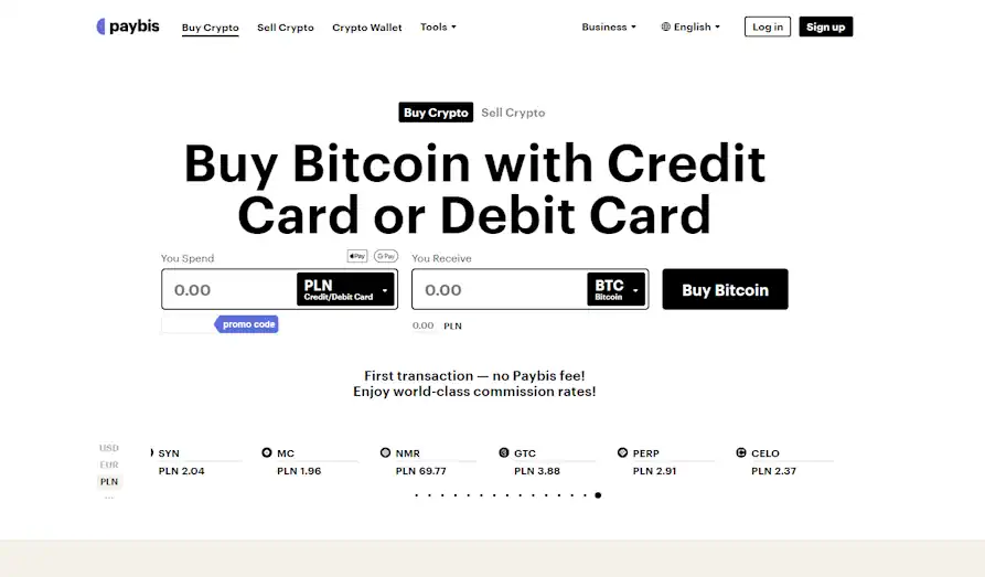 Paybis homepage