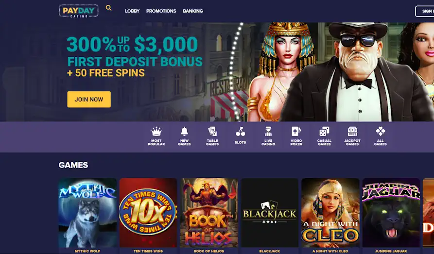 Screenshot image #1 for Payday Casino