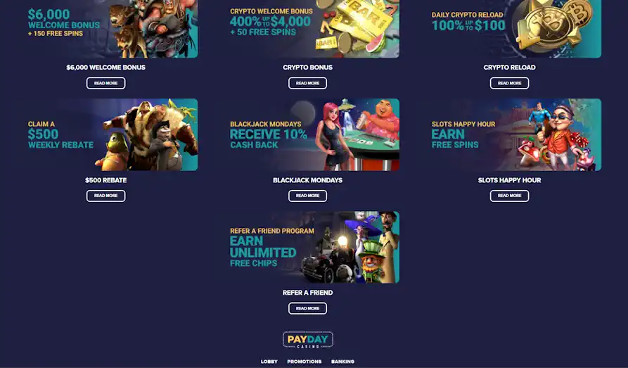 Payday Casino promos Landscape screenshot image #1 for Payday Casino
