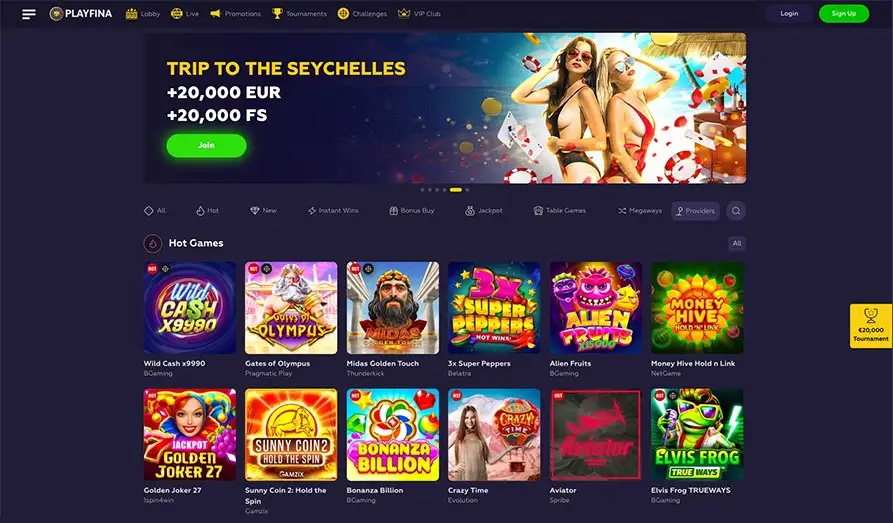 Screenshot image #1 for Playfina Casino