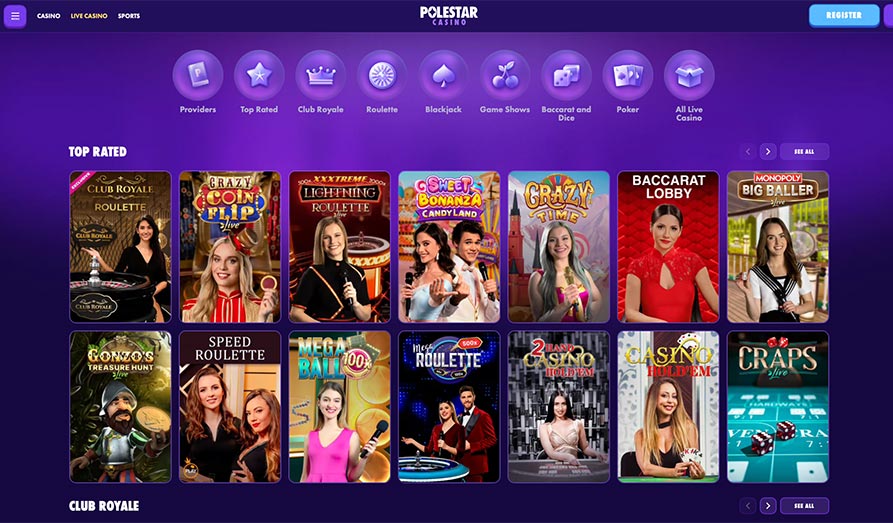 Main screenshot image for Polestar Casino