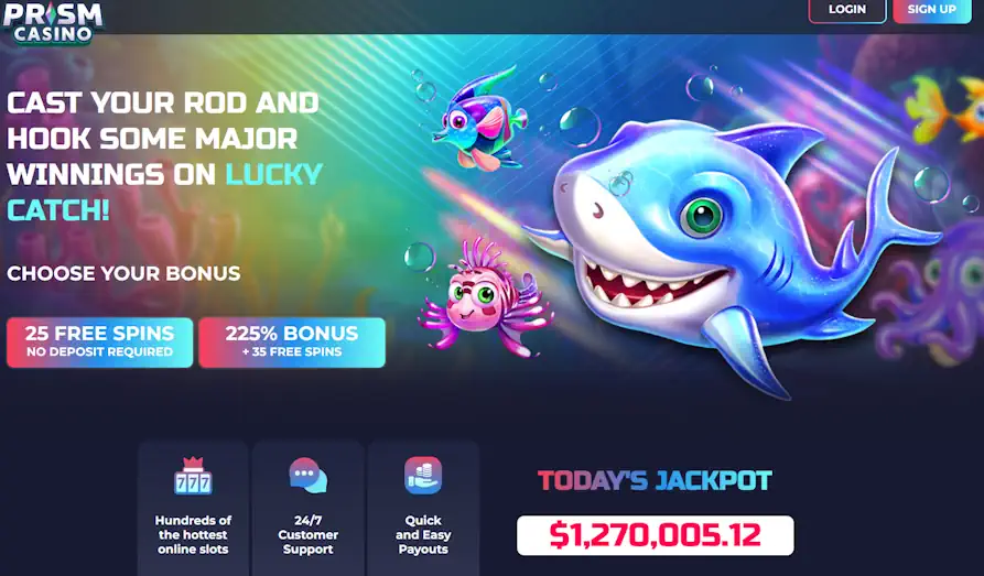 Prism Casino landing page Landscape screenshot image #1 for Prism Casino