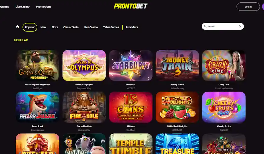 Screenshot image #3 for ProntoBet Casino