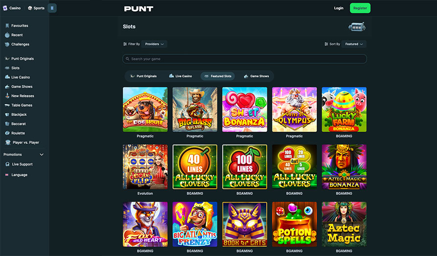 Landscape screenshot image #1 for Punt Crypto Casino