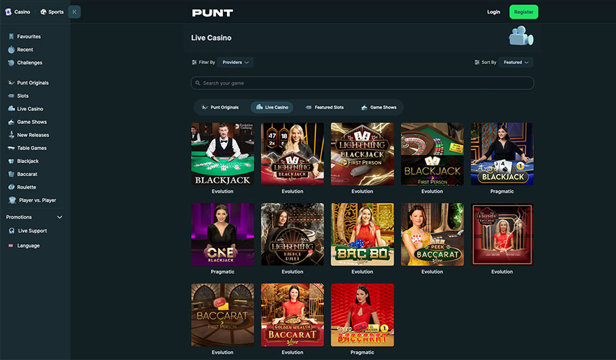 Screenshot image #3 for Punt Crypto Casino