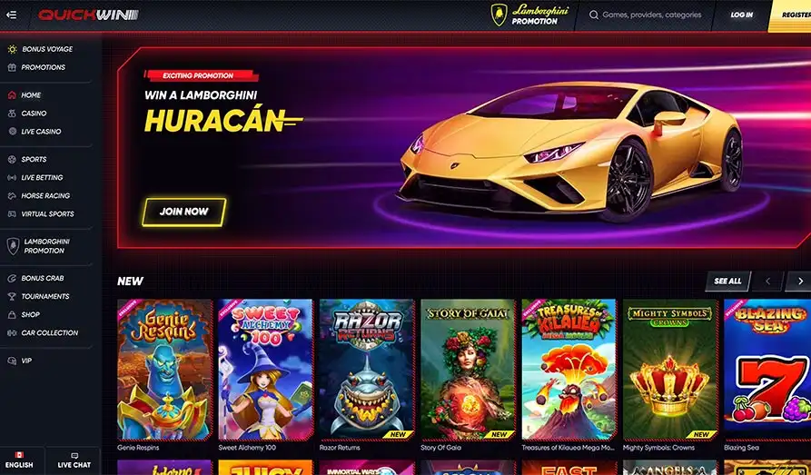 Win a Lamborghini & More at QuickWin Crypto Casino