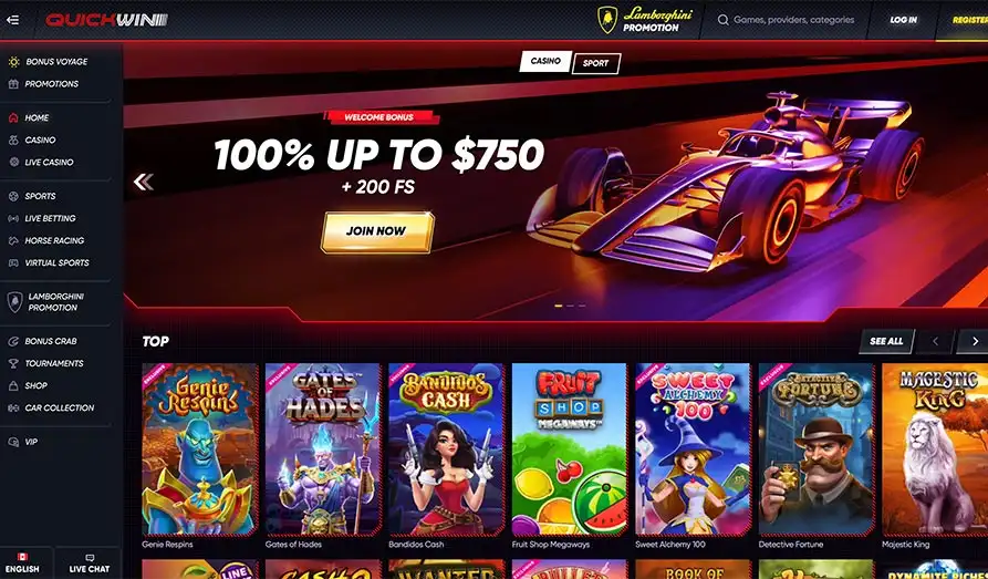 Main screenshot image for QuickWin Casino