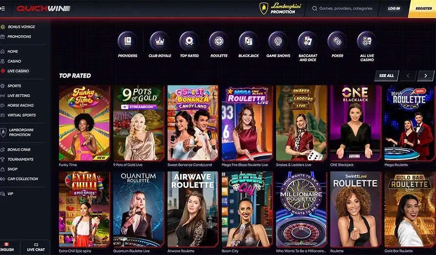 Landscape screenshot image #1 for QuickWin Casino