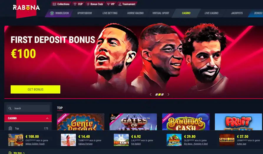 Main screenshot image for Rabona Casino