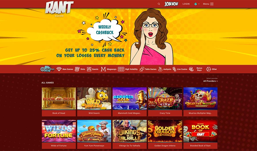 Landscape screenshot image #1 for Rant Casino