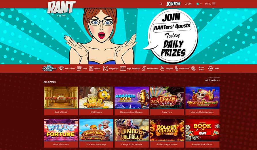 Main screenshot image for Rant Casino