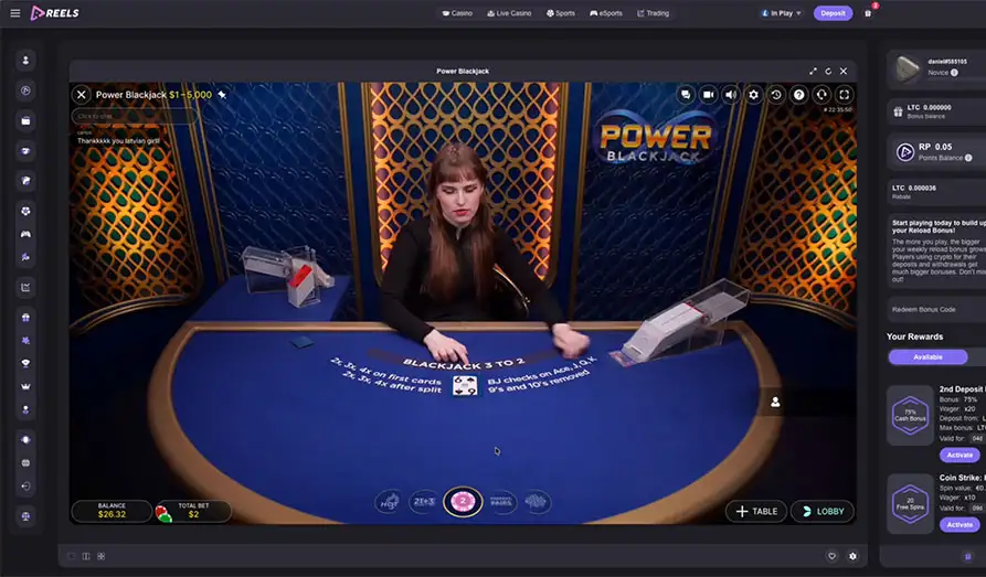 Reels IO Power Blackjack Screenshot image #3 for Reels IO Casino