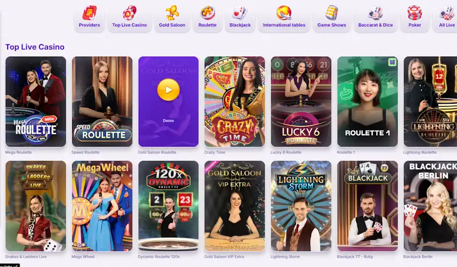 RoboCat Casino live games Landscape screenshot image #1 for RoboCat Casino