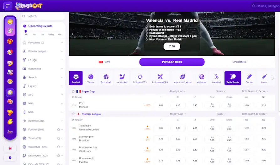 RoboCat Casino sports Screenshot image #2 for RoboCat Casino