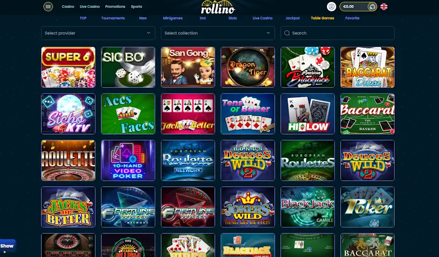 Landscape screenshot image #1 for Rollino Casino