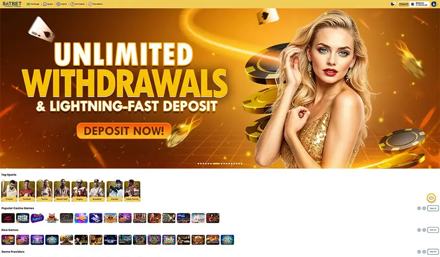 Satbet Casino Homepage Main screenshot image for Sat Bet Casino
