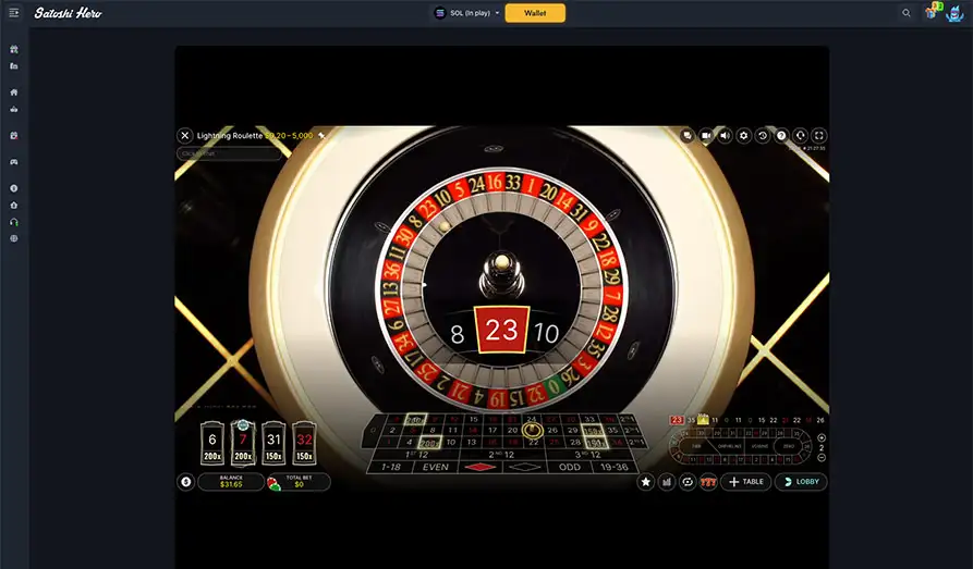 Satoshi Hero Lightning Roulette No Win Screenshot image #3 for Satoshi Hero Casino