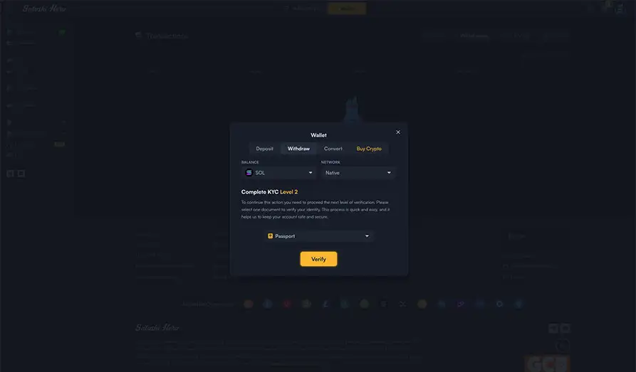 Satoshi Hero - KYC Before Cashout Required KYC Landscape screenshot image for Satoshi Hero Casino