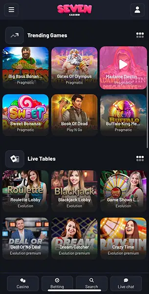 Mobile Screenshot image #2 for Seven Casino