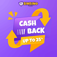 25% Cashback from crypto casino Simsino