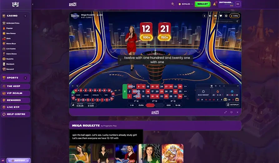 Sir Betalot Mega Roulette Screenshot image #3 for Sir Betalot