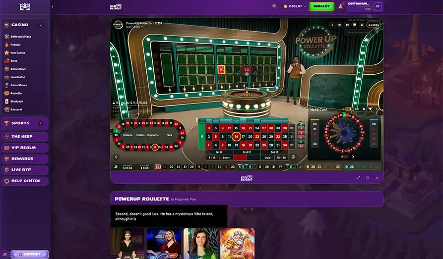 Sir Betalot PowerUp Roulette Landscape screenshot image #1 for Sir Betalot