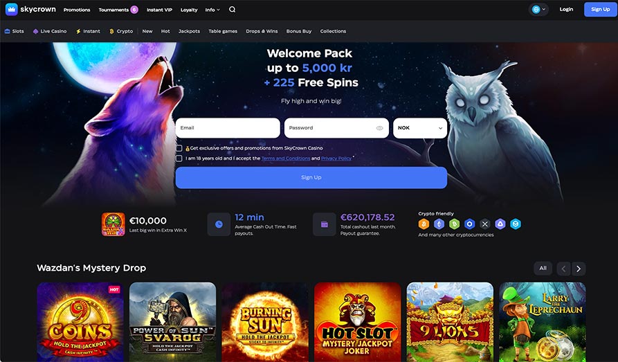 Main screenshot image for Sky Crown Casino