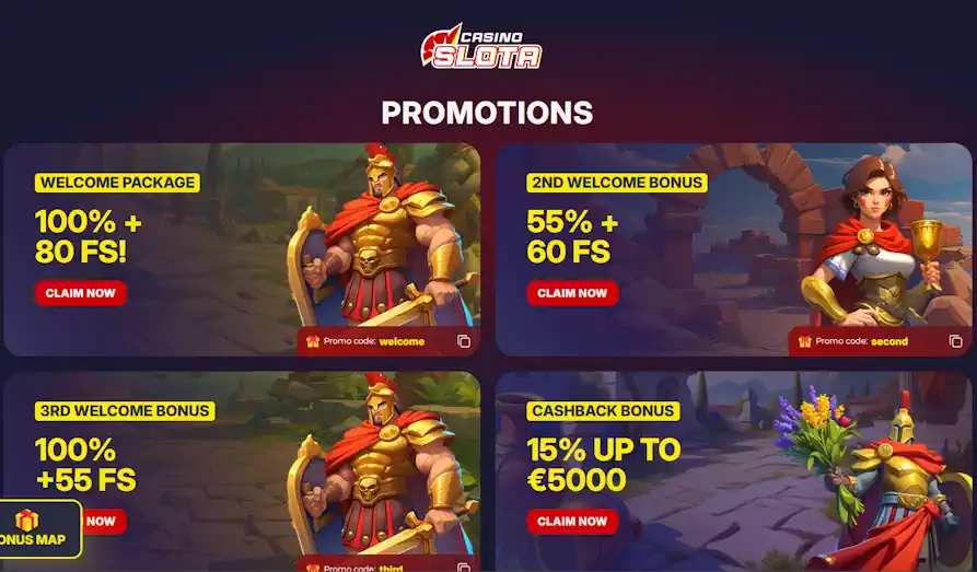 Casino Slota promotions Landscape screenshot image #1 for Casino Slota