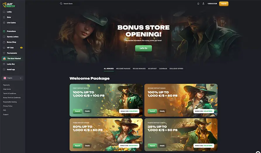 Slothunter Casino Bonuses Landscape screenshot image #1 for Slot Hunter