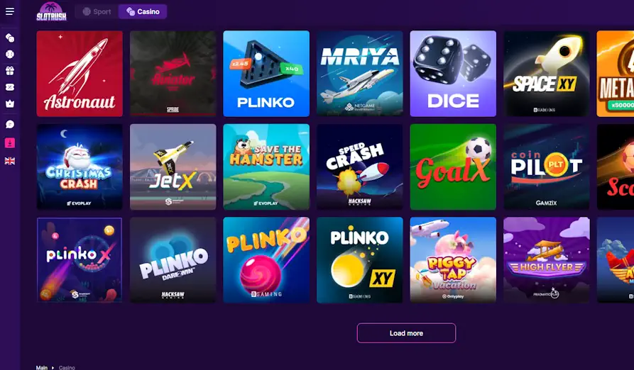 Slot Rush crash games Landscape screenshot image #1 for Slot Rush Casino