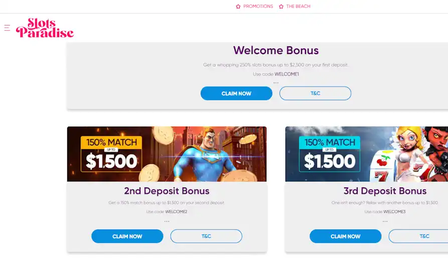 Slots Paradise promotions Landscape screenshot image #1 for Slots Paradise