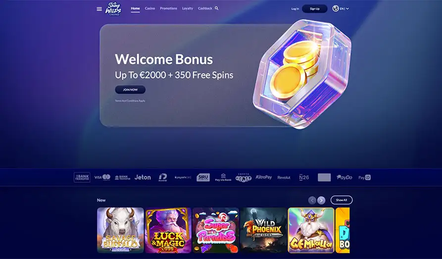 Main screenshot image for Shiny Wilds Casino