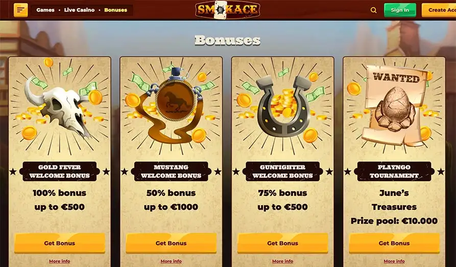 Landscape screenshot image #1 for Smokace Casino