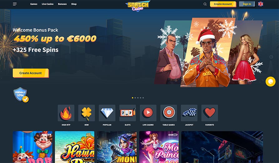 Main screenshot image for Snatch Casino