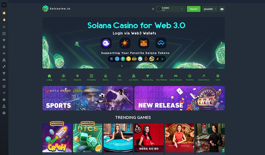 Screenshot image #1 for Sol Casino