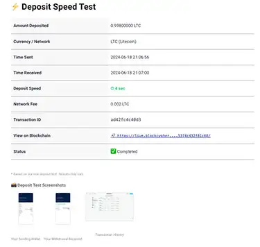 speed-deposit-example - CryptoLists.com speed deposit example