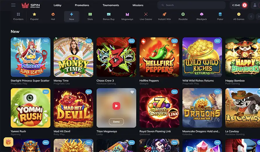 Spin Empire Casino New Games Landscape screenshot image #1 for Spin Empire Casino