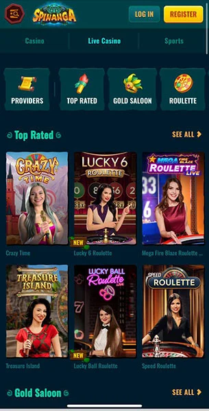 Mobile Screenshot image #3 for Spinanga Casino