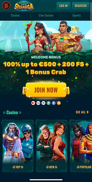 Mobile Screenshot image #1 for Spinanga Casino