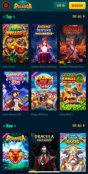 Mobile Screenshot image #2 for Spinanga Casino
