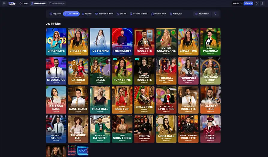 Spinaura Live Casino TV Shows Landscape screenshot image #1 for Spinaura