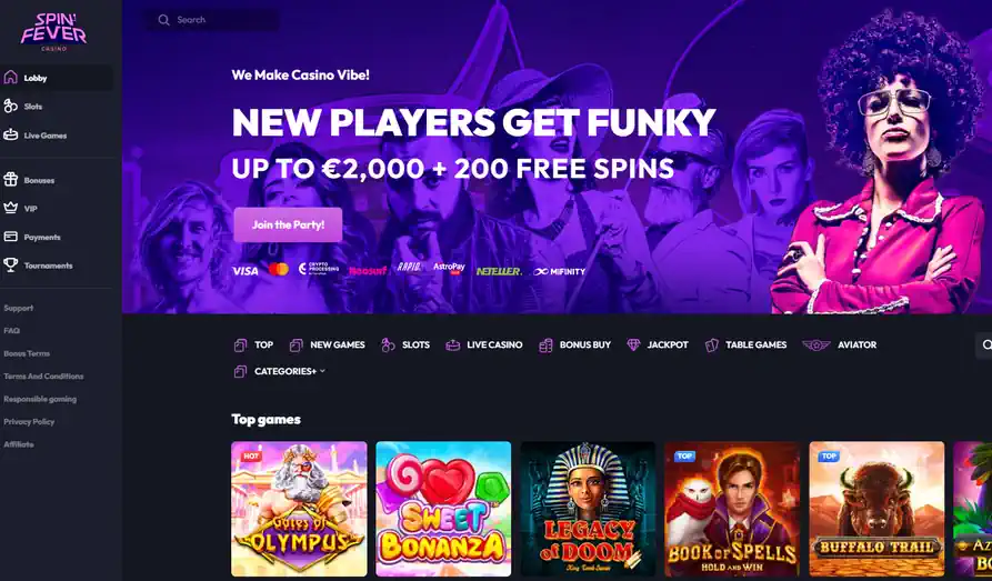 Main screenshot image for Spin Fever Casino