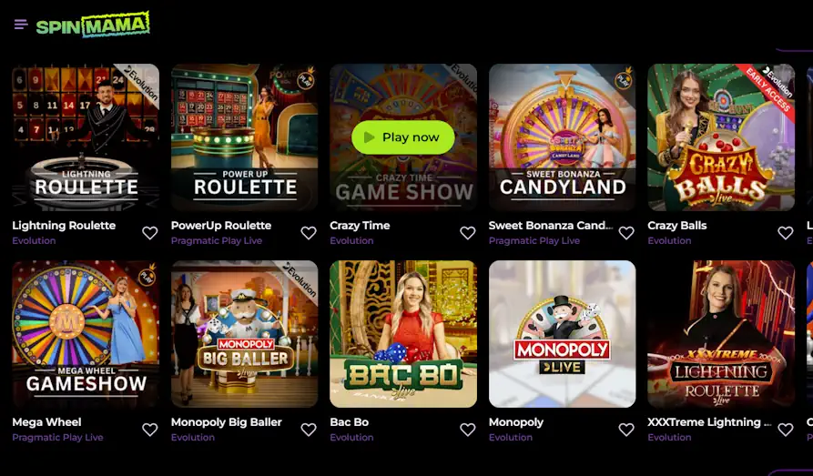 Spin Mama live games Screenshot image #3 for Spin Mama Casino
