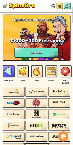 Mobile Screenshot image #4 for Spinsbro Casino