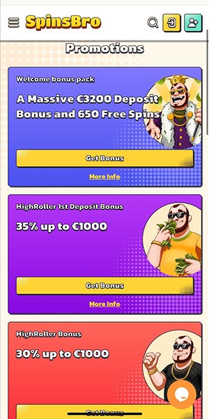Mobile Screenshot image #5 for Spinsbro Casino