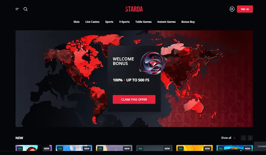Main screenshot image for Starda Casino