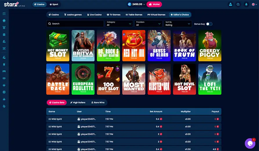 Starz Spins - Editor's Choice Landscape screenshot image #1 for Starz Spins Casino