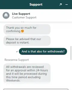 live chat support at casino rocket
